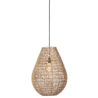 Duża wiklinowa lampa wisząca Buster naturalna 45cm